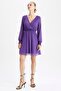 Wrap Collar Chiffon Long Sleeve Mini Dress Z0781az22au - 2