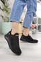 Black - New Season Laceless Knitwear Women's Sneakers - 2