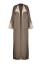 Kahverengi Taş Renk Bloklu Uzun Aerobin Dokuma Kap & Ferace & Abaya TCTSS24KF00011 - 7