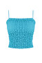 Turquoise Textured Strappy Crop Flexible Knitted Tank Top TWOSS24AL00028 - 7
