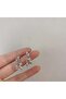 Zircon Stone Dangle Steel Earrings |   Antiallergic Steel Earrings |   Silver Color - 5