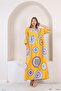 Women's large size three quarter sleeve long woven dress - 7