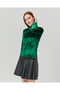 Replenishment Half-Necked Women's Velvet Blouse - 4