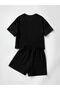 Children's 1985 Printed Top and Bottom Set Cotton Shorts T-Shirt Set - 3