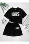 Children's 1985 Printed Top and Bottom Set Cotton Shorts T-Shirt Set