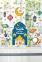 Domed Welcome Ramadan Themed Ramadan Ornament Glass Wall Door Sticker Set - 3