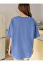 Women's Baby Blue Holiday 1961 Printed Oversize T-shirt - 2