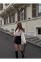 Women's Stone Half Turtleneck Sweater with Elastic Sleeves and Waist 20234205