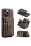 Apple iPhone 13 Pro Max Compatible Leather Phone Case with Detachable Wallet Dark Brown - 8