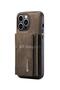 Apple iPhone 15 Pro Max Compatible Leather Phone Case with Detachable Wallet Dark Brown - 5