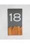 Vertical Plexi Wood Detailed Uv Printed Apartment Apartment Hotel Office Door Number - Door No:18 - 3