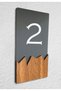 Vertical Plexi Wood Detailed Uv Printed Apartment Apartment Hotel Office Door Number - Door No:2 - 2