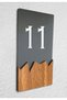 Vertical Plexi Wood Detailed Uv Printed Apartment Apartment Hotel Office Door Number - Door No:11 - 2