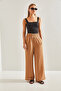 Women's Brown Elastic Waist Pants 40861020 - 3