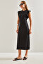 Women's Black Basic Bat Sleeve Dress 60111055 - 7