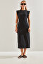 Women's Black Basic Bat Sleeve Dress 60111055 - 6