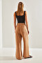 Women's Brown Elastic Waist Pants 40861020 - 2