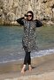 Striped Pattern Gilet Tights Full Covered Hijab Swimsuit 2346 - 3