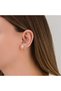 Double Jewelled Pearl Detail Steel Earrings| Silver Color - For Daily, Sports and Special Occasions - 4
