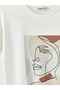 Women's - Crew Neck Printed Short Sleeve T-Shirt - 4