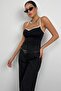 Women's Black Piping Detail Strap V-Neck Blouse 24S15017 - 6