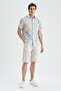Modern Fit Printed Short Sleeve 100% Cotton Shirt Y3260az22hs - 5