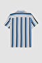 Regular Fit Apache Collar Striped Print Short Sleeve Shirt Y7037az22hs - 7