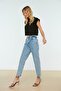 Oskar Lycra Snow Wash Mom Jean Trousers