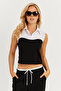 Women's Black-White Shirt Blouse KS514 - 2