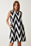 Women's Vibrant White Patterned Summer Bell Dress BV00053