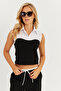 Women's Black-White Shirt Blouse KS514 - 6