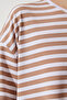 Women's Biscuit Crew Neck Striped Oversize Knitted T-Shirt EN00609 - 5