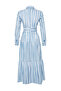 Blue Shirt Collar Ombre Striped Belted Woven Dress TCTSS24EB00150 - 8