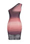 Çok Renkli Limited Edition Degrade Baskılı Büzgü/Drape Detaylı Mini Örme Kalem Elbise TWOSS24EL00560 - 8