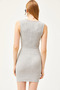 Women's Gray Side Cut Out Detailed Lycra Mini Dress ELB-19001815 - 6
