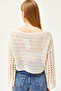 Women's Stone Spanish Sleeve Collar Pearl Cotton Knit Blouse BLZ-19002523 - 6