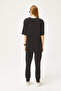 Women's Black Draped Crystal Bottom Top Suit TKM-19000264 - 5