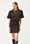 Women's Black Skirt Double Layer Top Flowing Dress ELB-19002062 - 7