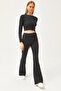 Women's Black Top Crop Blouse Bottom Spanish Tights Hooded Suit TKM-19000262