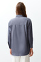 Dark Anthracite Single Pocket Boyfriend Woven Cotton Shirt TWOAW20GO0115 - 8