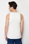 White Slim/Narrow Cut Corduroy Basic Sleeveless T-Shirt/Singlet Tmnss24Al00006 - 6