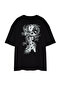 Black Plus Size Oversize Fit Cotton T-Shirt with Far East Graphic Print TMNSS24BF00032 - 7