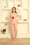 Girl's Strawberry Embroidered Long Sleeve Pajama Set - 3