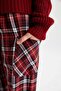 Girl's Wide Leg Plaid Patterned Trousers - 3