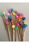 NO:42 - 30 pcs Decorative Beaded Promise Engagement Birthday Party Cupcake Mevlüt Ornament Toothpick - 2