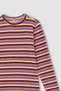 Girl's Striped Long Sleeve Ribbed Camisole Dress Z1234a622wn - 6