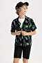 Boy's Oversize Fit Viscose Short Sleeve Shirt Z1043a623hs - 4