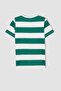 Boy's Crew Neck Striped Patterned Short Sleeve T-Shirt Z2867a623sm - 8