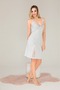 Women's White Lace Detailed Slit Rope Strap Lycra Knitted Combed Cotton Nightgown