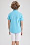 Boy's Pique Short Sleeve Polo T-Shirt K1689a623sm - 4